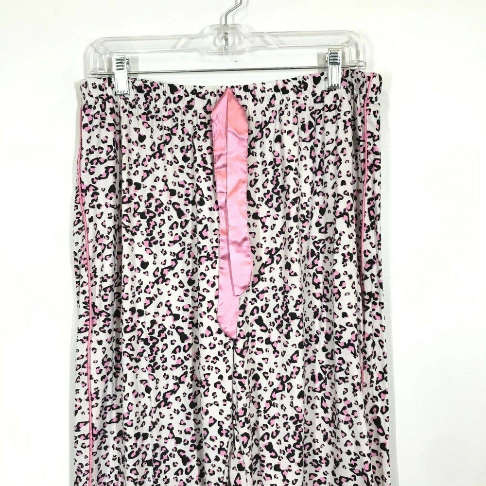 Laundry By Shelli Segal Womens Pink Leopard Straight Lounge Pajama Pants Large - Picture 4 of 7